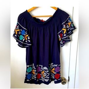 💖 NWOT Bohemian embroidered mini dress